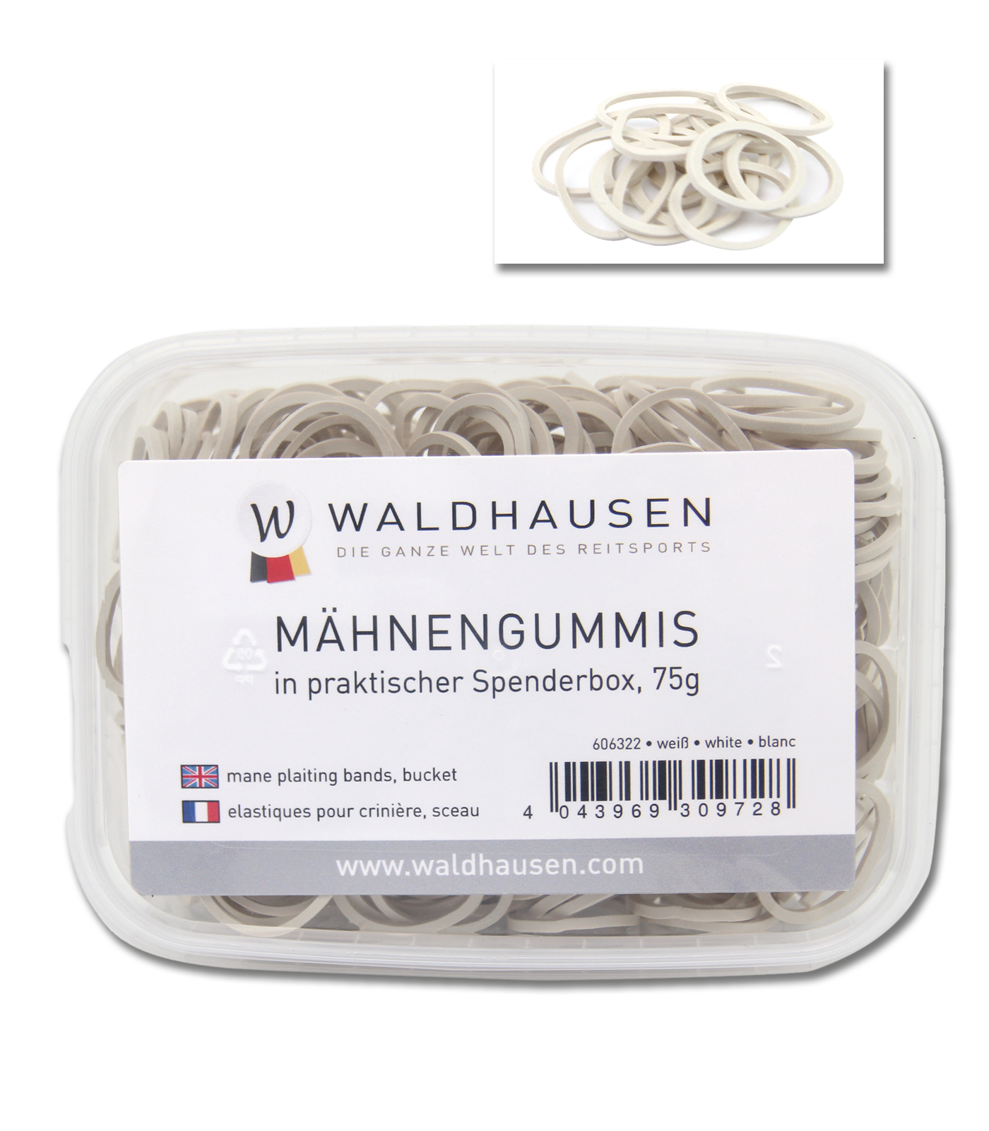 Alternative view of Waldhausen Mähnengummis in Spenderbox