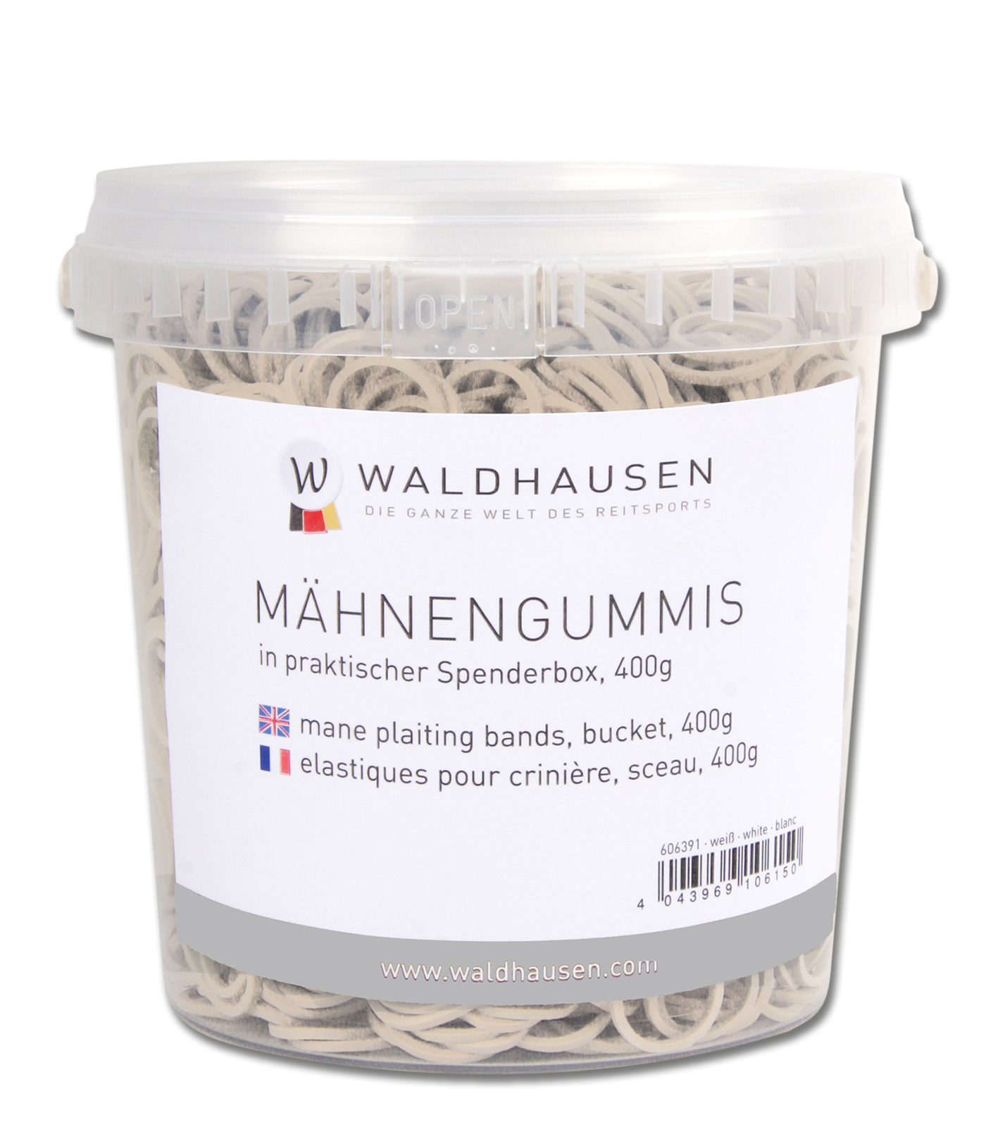 Alternative view of Waldhausen Mähnengummis im Eimer, 400 g